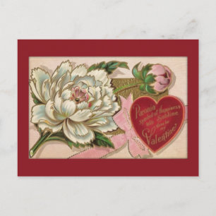 Vintage Floral Valentine Postcard
