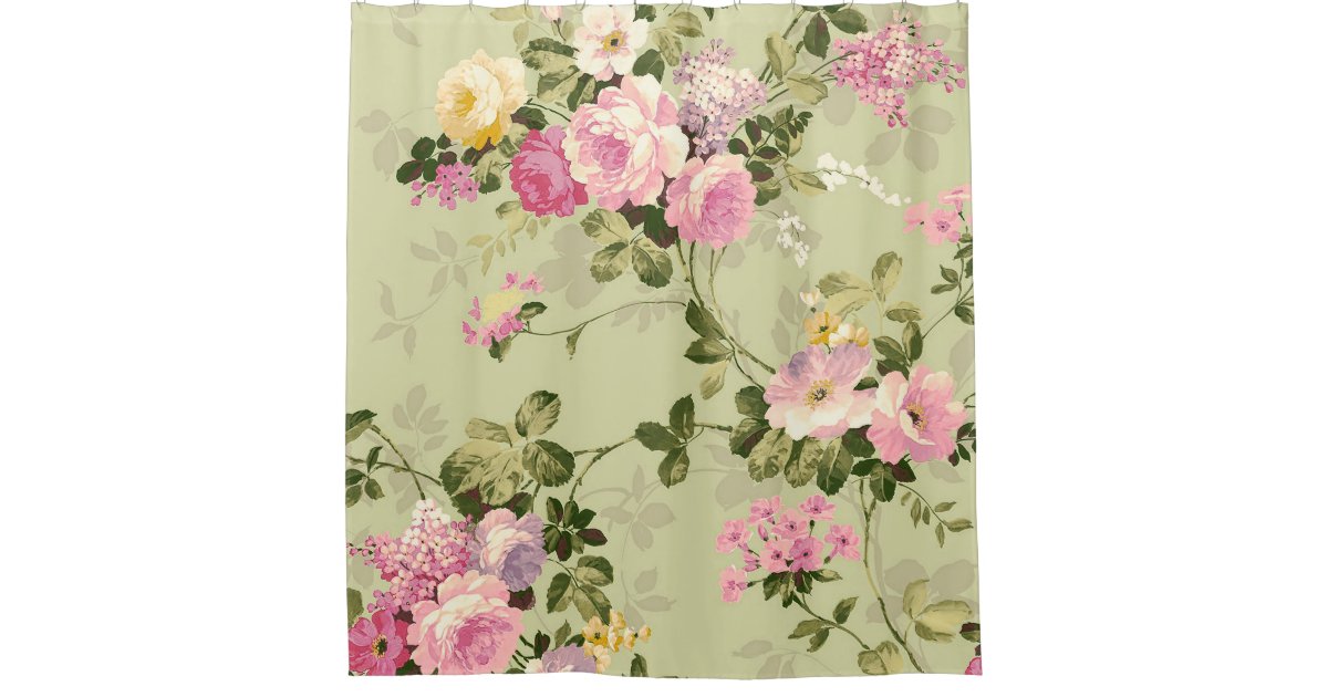 Vintage Floral Victorian Shower Curtain Zazzle