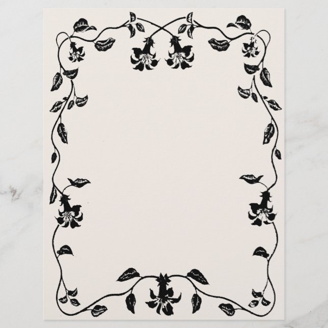 Vintage Floral Vine Letterhead (Front)