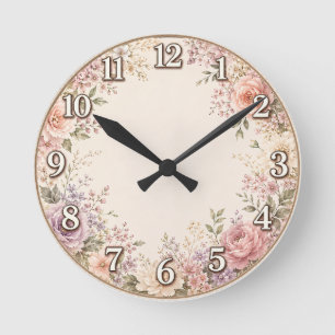 Vintage Floral Wall Clock