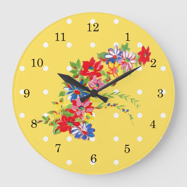 Vintage Floral Wall Clock (Front)