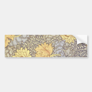 Vintage Floral Wallpaper Chrysanthemums Bumper Sticker