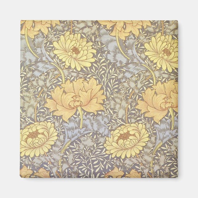 Vintage Floral Wallpaper Chrysanthemums Magnet (Front)