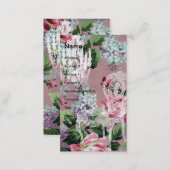 Vintage Floral Wallpaper With Chair and Chandelier Business Card (Front/Back)