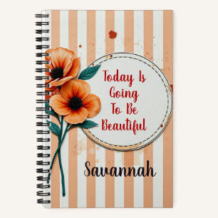 Vintage Floral Watercolor Design Chic Distressed Notebook