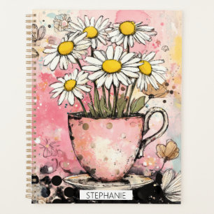 Vintage Floral Watercolor Polka Dot Art (6) Planner