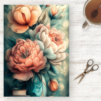 Vintage Floral Watercolor Tissue Paper