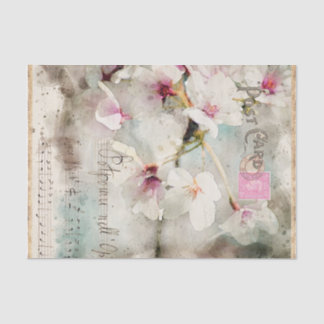 Vintage floral watercolor tissue paper