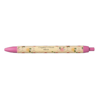 Vintage floral watercolour diamond pen