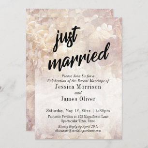Vintage Floral We Got Married Reception-Only Invitation