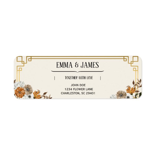 Vintage Floral Wedding Address Labels (Front)