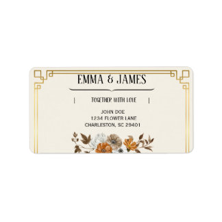 Vintage Floral Wedding Address Labels