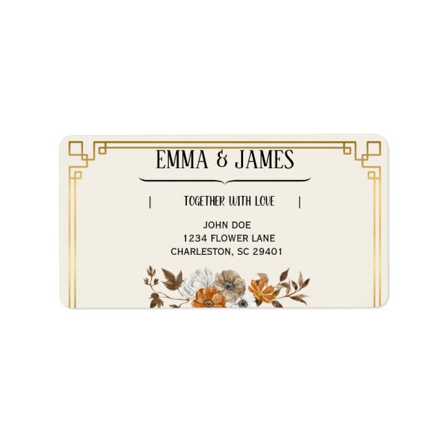 Vintage Floral Wedding Address Labels (Front)