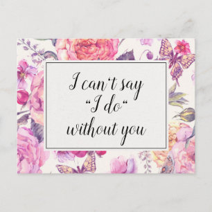 Vintage Floral Wedding Bridesmaid Proposal Card