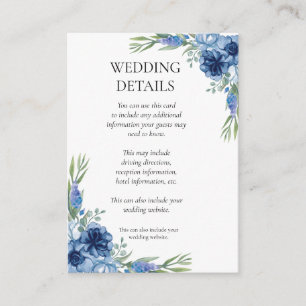 Vintage Floral  Wedding Details Enclosure Card
