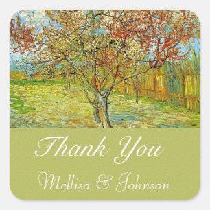 Vintage floral wedding favour thank you stickers