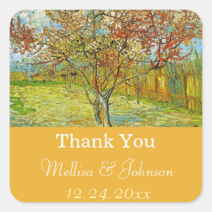 Vintage floral wedding favour thank you stickers