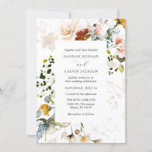Vintage Floral Wedding Invitation