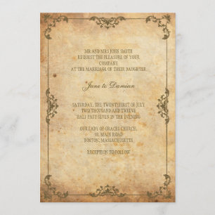 Vintage Floral Wedding Invitation
