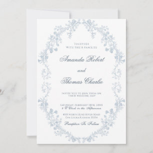 Vintage floral Wedding Invitation