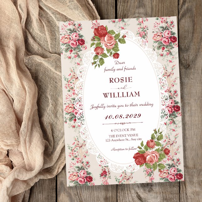 Vintage floral wedding invitation (Creator Uploaded)