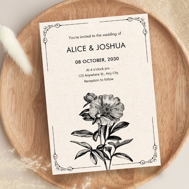 Vintage floral wedding invitation (Creator Uploaded)