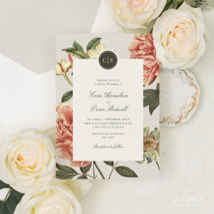 Vintage Floral Wedding Invitation