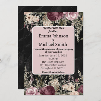 Vintage Floral Wedding Invitation
