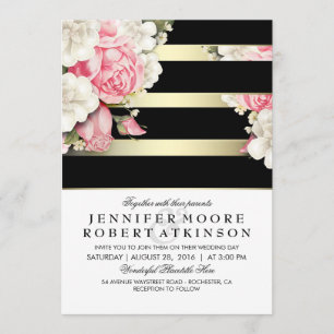 Vintage Floral Wedding Invitation