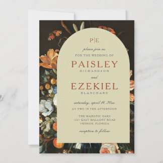 Vintage Floral Wedding Invitation Garden Arch