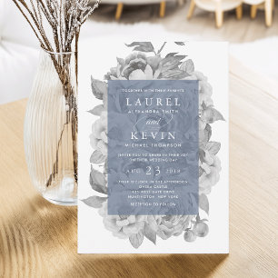 Vintage Floral Wedding Invitation   Slate