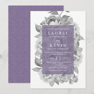 Vintage Floral Wedding Invitation   Violet