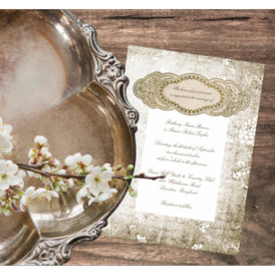 Vintage Floral Wedding Invitations