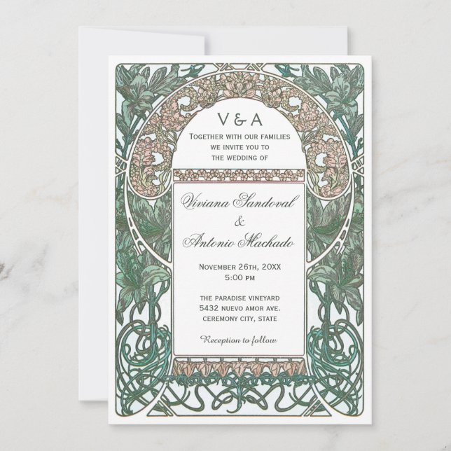Vintage Floral Wedding Invitations I (Front)