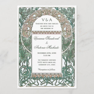 Vintage Floral Wedding Invitations I