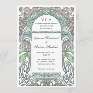 Vintage Floral Wedding Invitations IV (Purple II)