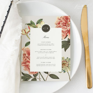 Vintage Floral Wedding Menu
