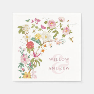 Vintage Floral Wedding Napkin
