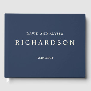 Vintage Floral Wedding   Navy and Cream Guest Book