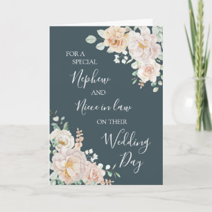 Vintage Floral Wedding Nephew Niece in Law Card