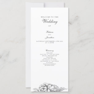 Vintage Floral Wedding Program