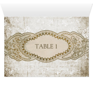Vintage Floral Wedding Reception Table Cards