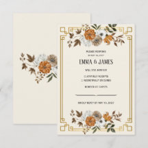 Vintage Floral Wedding RSVP Card