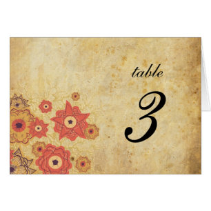 Vintage Floral Wedding Table Number