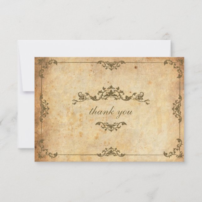 Vintage Floral Wedding Thank You Card (Front)