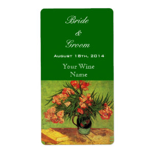 Vintage floral wedding wine labels