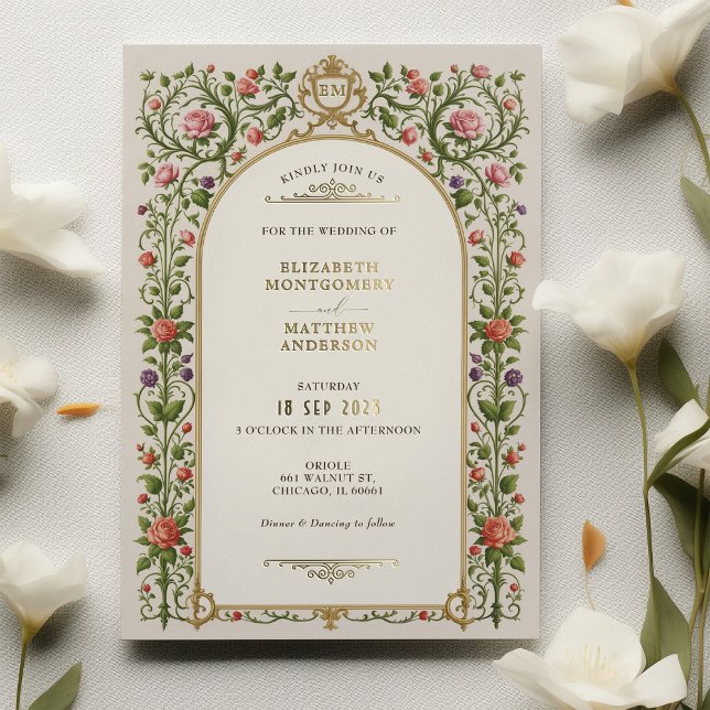 Vintage Floral Wedding with Roses & Ornate Gold (Creator Uploaded)