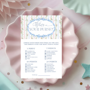 Vintage Floral Whats in Your Purse Shower Game