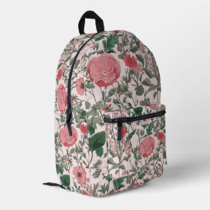 Vintage Floral Wildflowers And Poppies Printed Backpack