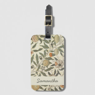Vintage Floral William Morris Fruit Art Nouveau Luggage Tag